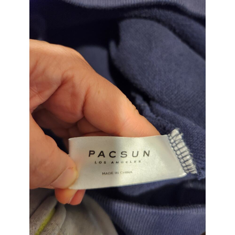 Bricks & Wood x PacSun Hoodie Navy Blue "For Daily‎ Use" PTP 23 Size Large - Picture 5 of 5